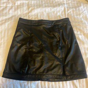 Black leather skirt